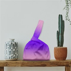Cotton Candy Pink To Indigo Violet Bilinear Gradient Japanese Wrist Knot Bag