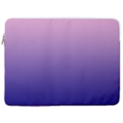 Cotton Candy Pink To Navy Blue Linear Gradient 17  Vertical Laptop Sleeve Case With Pocket