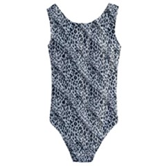 Silver Leopard Kids  Cut-out Back One Piece Swimsuit
