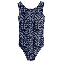 Brown Giraffe Pattern Kids  Cut-out Back One Piece Swimsuit