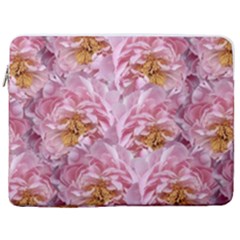 Peonies Nature Bloom Blossom Pink 17  Vertical Laptop Sleeve Case With Pocket