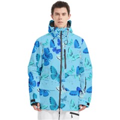 Butterflies Insect Pattern Nature Men s Multi Pockets Zip Ski And Snowboard Waterproof Breathable Jacket