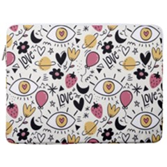 Eye Seesit 17  Vertical Laptop Sleeve Case With Pocket