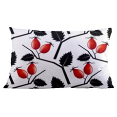 Rose Hip Pattern Branches Autumn 24 x16  Lumbar Throw Cushion Case (two Sides)