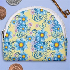 Flowers Bloom Blossom Petals Plant Horseshoe Style Canvas Pouch