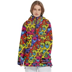 Grateful Dead Jam Bears Women s Pullover Zip Ski And Snowboard Waterproof Breathable Jacket