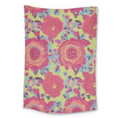 Mid Century Retro Floral 1970s 1960s Pattern 82 Large Tapestry