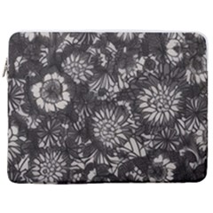 Mid Century Retro Floral 1970s 1960s Pattern 71 17  Vertical Laptop Sleeve Case With Pocket