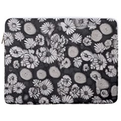 Mid Century Retro Floral 1970s 1960s Pattern 86 17  Vertical Laptop Sleeve Case With Pocket