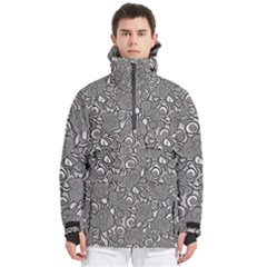 Mid Century Retro Floral 1970s 1960s Pattern 85 Men s Pullover Zip Ski And Snowboard Waterproof Breathable Jacket