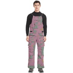 Mid Century Retro Floral 1970s 1960s Pattern 80 Men s Side Zip Front Pouch Ski And Snowboard Bib Pants	