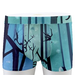 Nature Outdoors Night Trees Scene Forest Woods Light Moonlight Wilderness Stars Men s Boxer Briefs