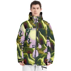 Outdoors Night Full Moon Setting Scene Woods Light Moonlight Nature Wilderness Landscape Men s Multi Pockets Zip Ski And Snowboard Waterproof Breathable Jacket