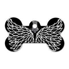 Bling Wings And Cross Single-sided Dog Tag (bone)