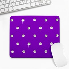 Royal Purple And Silver Bead Bling Large Mouse Pad (rectangle)