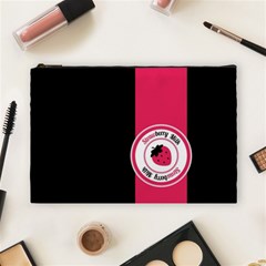 Brand Ribbon Pink With Black Cosmetic Bag (large)