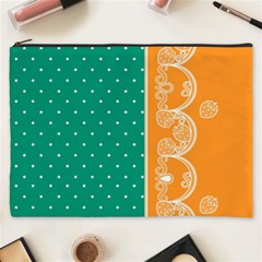 Lace Dots  With Black Pink Cosmetic Bag (xxxl)