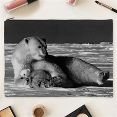 Vintage Usa Alaska Mother Polar Bear 1970 Cosmetic Bag (xxxl)