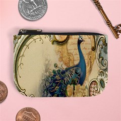 Victorian Swirls Peacock Floral Paris Decor Coin Change Purse