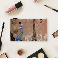 Modern Butterfly  Floral Paris Eiffel Tower Decor Cosmetic Bag (small)