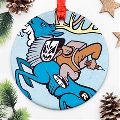 Pencil Fighter  Round Ornament (two Sides)