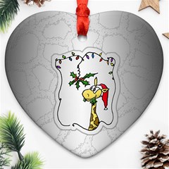 The Hungry Giraffe Heart Ornament (two Sides)