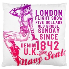 London Flight Large Cushion Case (single Sided) 