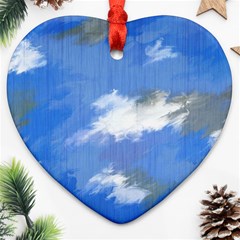 Abstract Clouds Heart Ornament (two Sides)