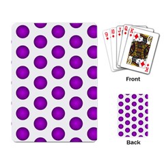 Purple And White Polka Dots Playing Cards Single Design