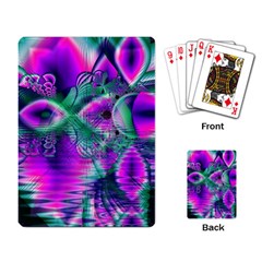  Teal Violet Crystal Palace, Abstract Cosmic Heart Playing Cards Single Design