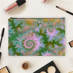 Rose Forest Green, Abstract Swirl Dance Cosmetic Bag (large)