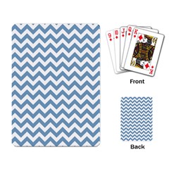 Blue And White Zigzag Playing Cards Single Design