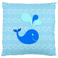 Playing In The Waves Large Cushion Case (single Sided) 