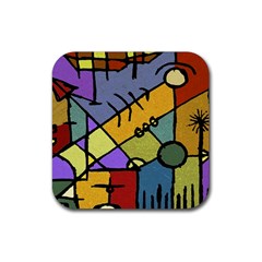 Multicolored Tribal Pattern Print Drink Coaster (square)