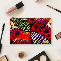 Crazy Animal Print Lady  Cosmetic Bag (medium)