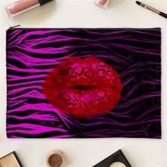 Sassy Lips Cheetah Cosmetic Bag (xxxl)