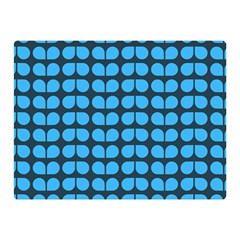 Blue Gray Leaf Pattern Double Sided Flano Blanket (mini)