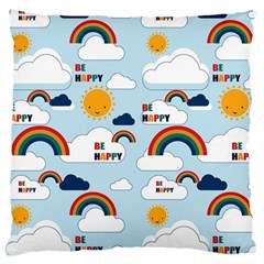 Be Happy Repeat Large Cushion Case (single Sided) 
