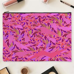 Bright Pink Confetti Storm Cosmetic Bag (xxxl)