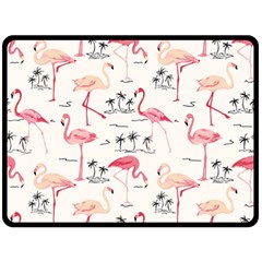 Flamingo Pattern Fleece Blanket (large) 