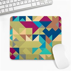 Scattered Pieces In Retro Colors Large Mousepad