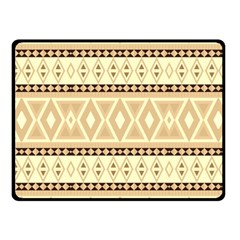 Fancy Tribal Border Pattern Beige Fleece Blanket (small)