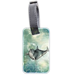 Funny Dswimming Dolphin Luggage Tags (two Sides)