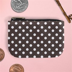 Brown And White Polka Dots Mini Coin Purses
