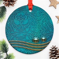 Wonderful Decorative Design With Floral Elements Round Ornament (two Sides) 