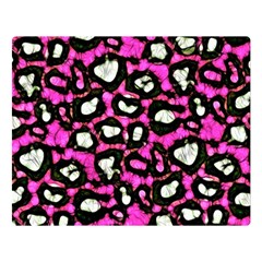 Pink Black Cheetah Abstract  Double Sided Flano Blanket (large) 