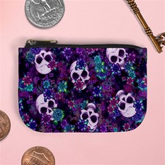 Flowers And Skulls Coin Change Purse
