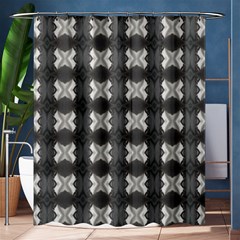 Black White Gray Crosses Shower Curtain 60  X 72  (medium) 