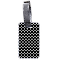 Black & White Quatrefoil Pattern Luggage Tag (two Sides)