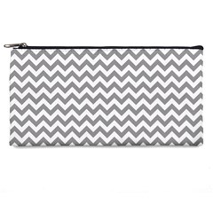 Medium Grey & White Zigzag Pattern Pencil Case